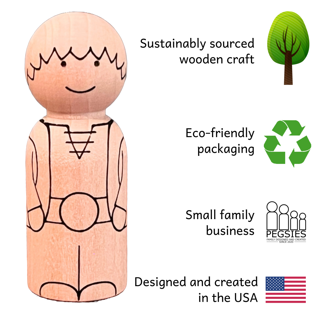 Dragon and rider peg doll set highlighting Pegsies sustainability