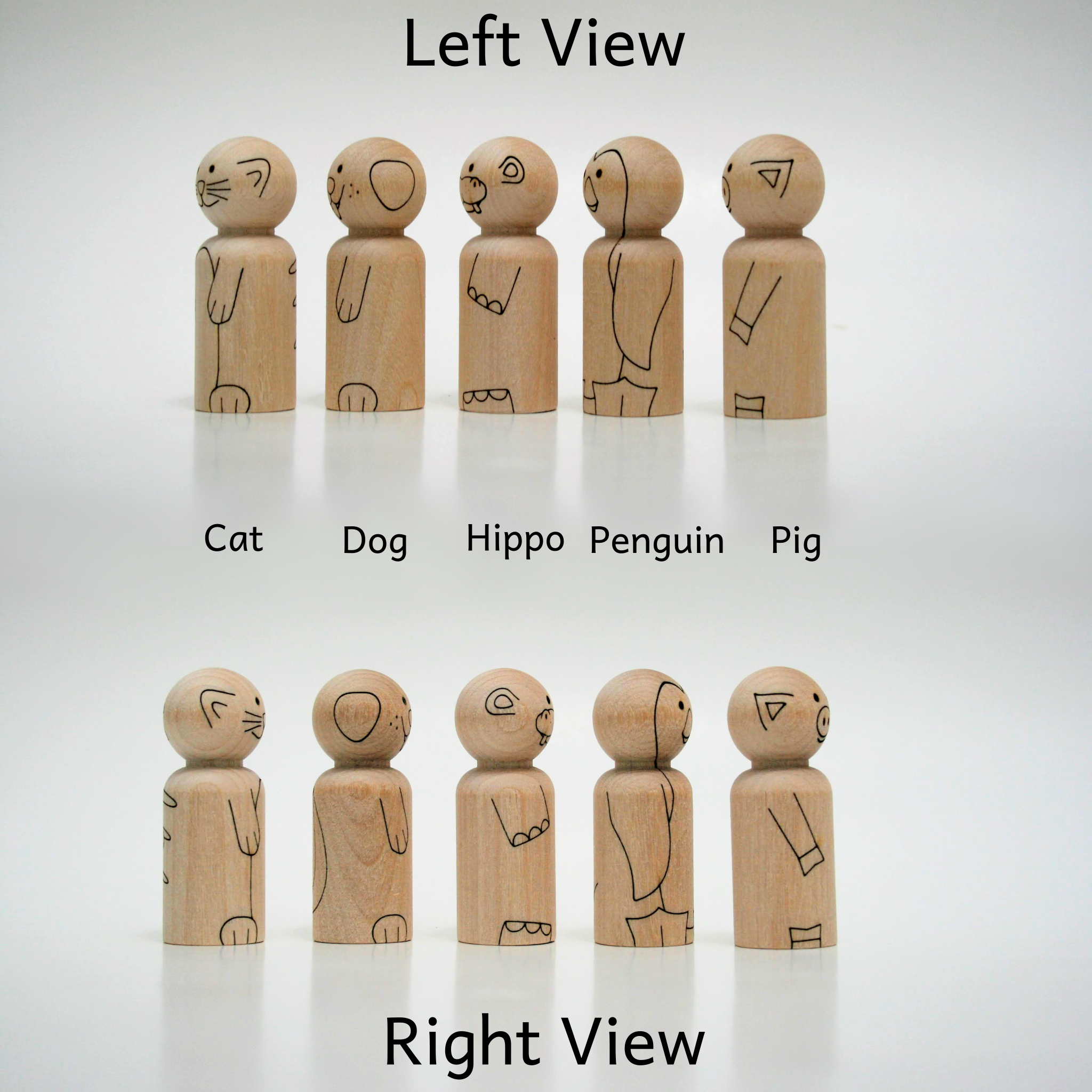 animal peg dolls